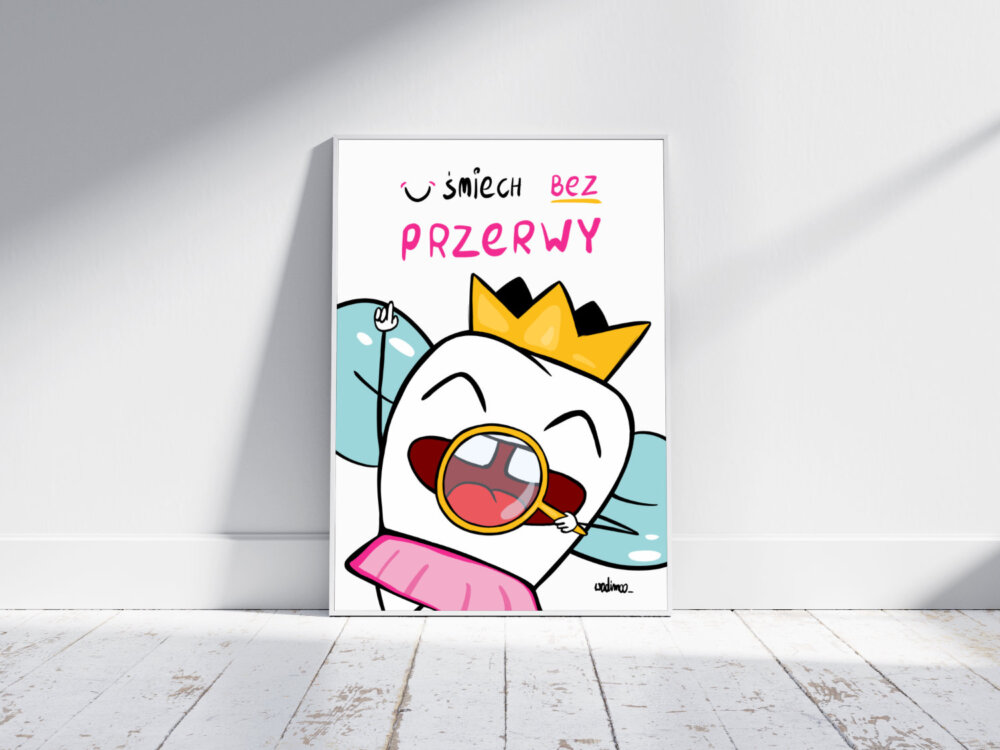 humorystyczny plakat stomatologiczny