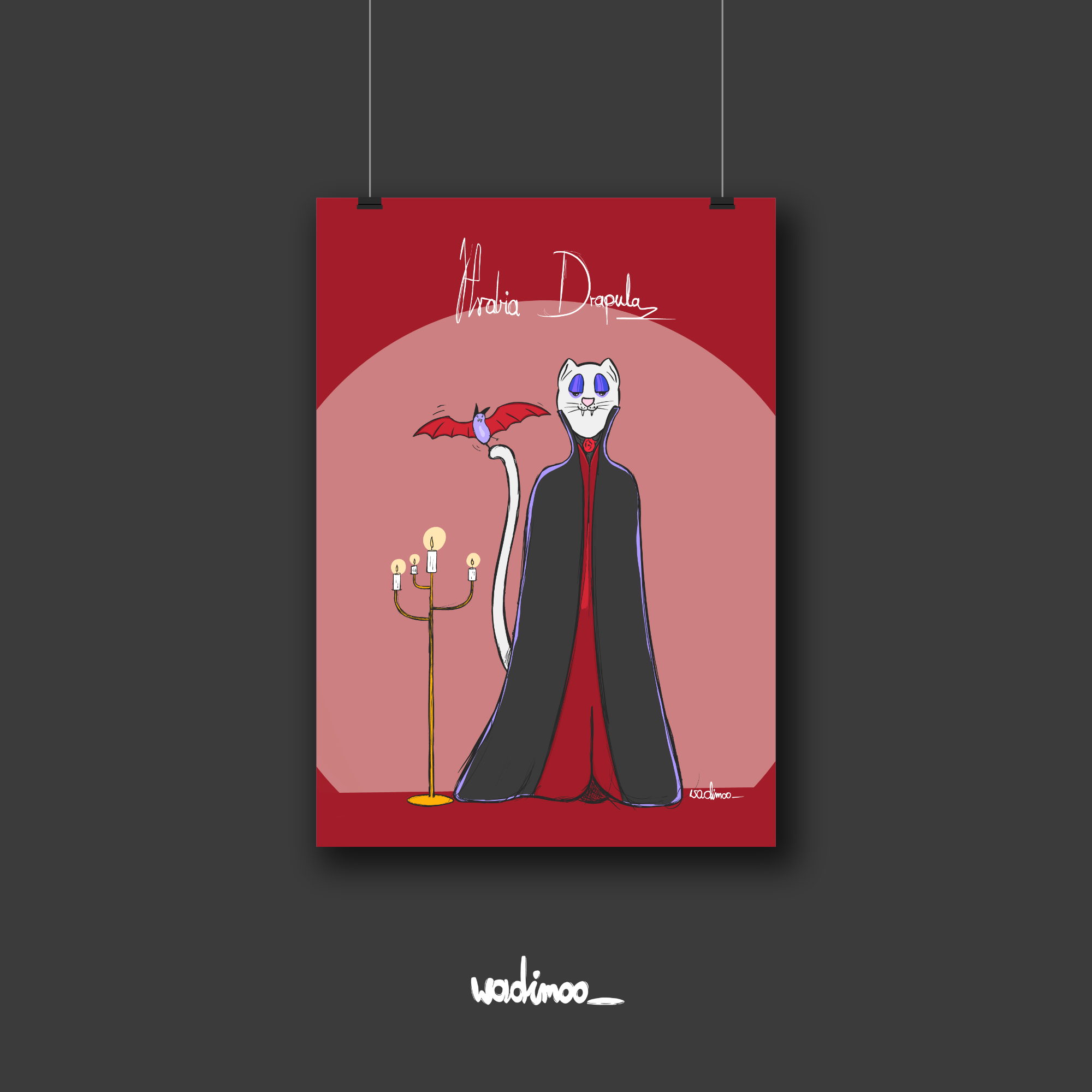 Hrabia Drapula plakat plakat z kotem halloween