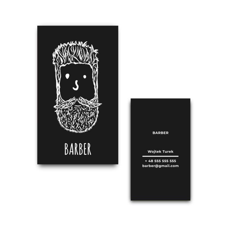 Ilustrowana wizytówka – barber z charakterem