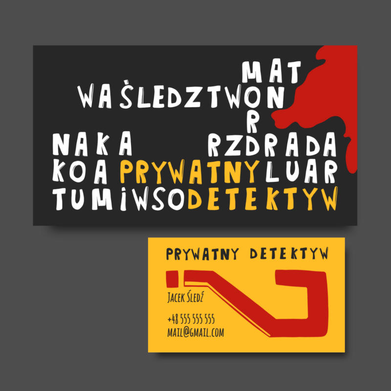 Ilustrowana wizytówka – prywatny detektyw, który zna odpowiedzi
