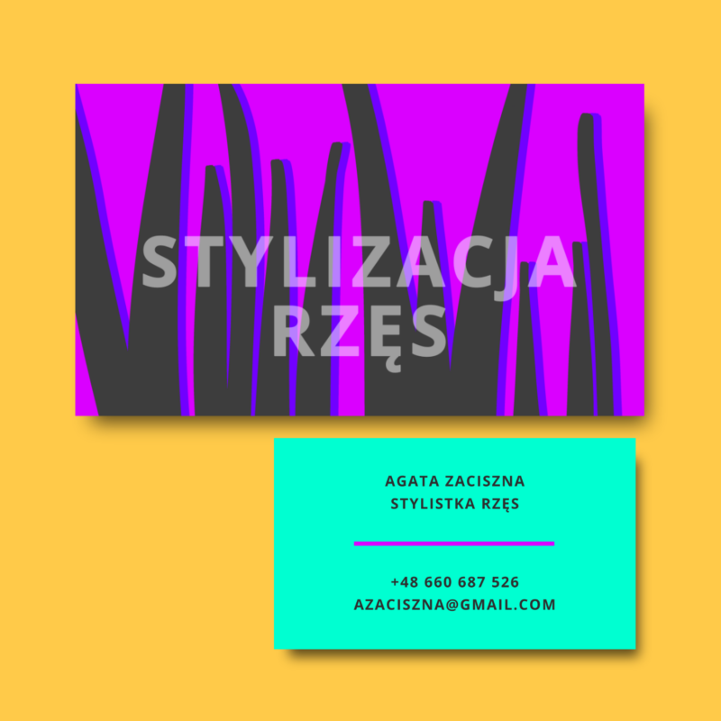 Ilustrowana wizytówka – stylistka rzęs, której nie da się zapomnieć