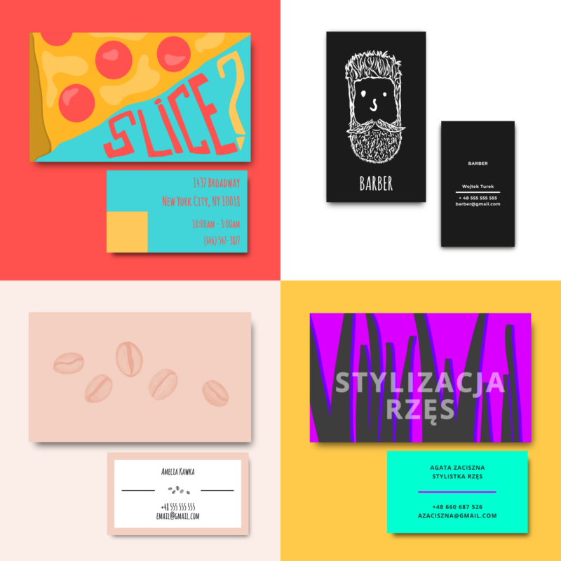 Ilustrowana wizytówka z personalizowaną ilustracją – projekt na zamówienie