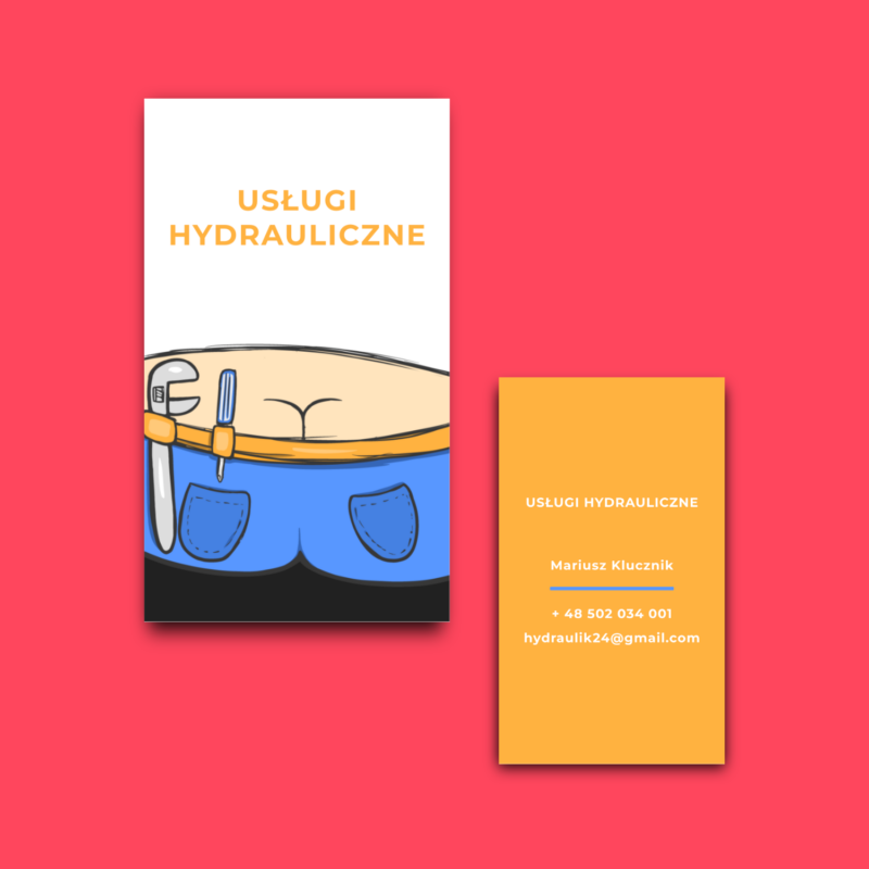 Ilustrowana wizytówka – hydraulik, który zostaje w pamięci